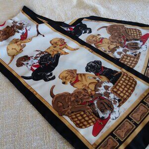 Playful Puppies Print Ladies Scarf 52" x 13"